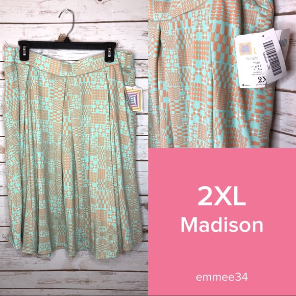 LuLaRoe Dresses & Skirts - Lularoe 2xl mint green & orange skirt with pockets